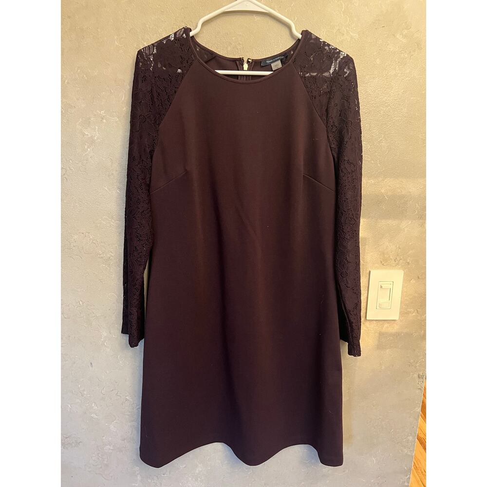 Tommy Hilfiger Burgundy Lace Long Sleeve Dress Size 14 - Picture 4 of 11